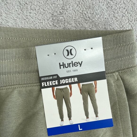 NEW Hurley Men's L Fleece Jogger Pants Regular Fit Green - Picture 9 of 9